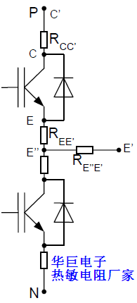 IGBT模塊內部端子電阻示意圖